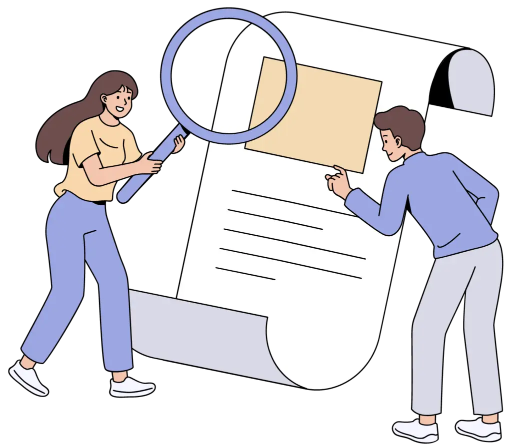 Two job seekers are inspecting a job posting to find a new job
