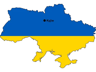 An outline map of ukraine